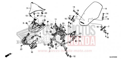 WINDSCREEN/FRONT GARNISH NC750JH de 2017